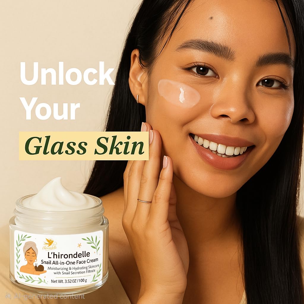 L'HIRONDELLE Snail 92 All-in-One Face Cream, 100 g (3.52 oz) | Hydrating & Nourishing Face Moisturizer to Help Improve the Appearance of Dry, Dull Skin | For All Skin Types